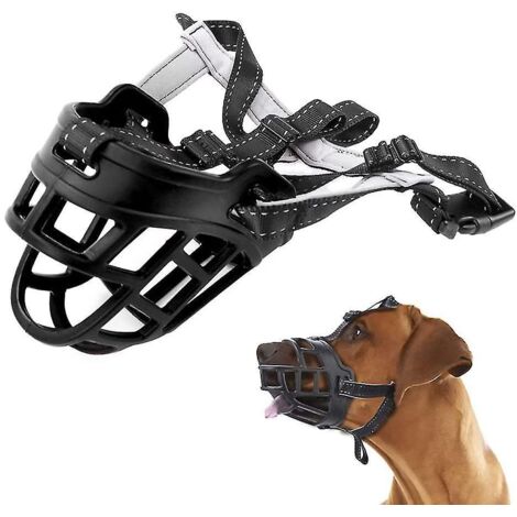 Muselière panier en silicone respirant pour chien, anti-aboiements, anti-morsures et anti-mâchouillage, pour chiens de petite, moyenne et grande taille - Taille 3 - Noir