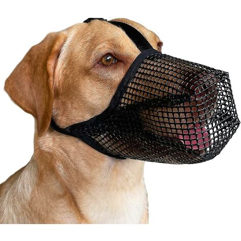 Muselière pour chien avec sangles réglables, muselières recouvertes de filet doux pour petits chiens de taille moyenne - Noir M