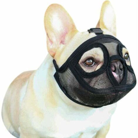 Muselière Pour Chien En Maille Museau De Chien À Museau Court Dresseur Pour Chien Muselière Réglable Bouledogue Français Anti-Mordillage/Mastication/Aboiement Couvre-Bouche Pour Bouledogue An