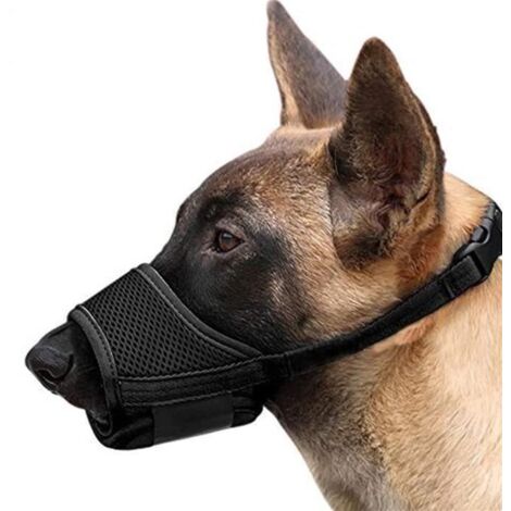 Muselière pour Chien - LEYTN - Ajustable en Nylon Respirant - Anti-Aboiement - Anti-Morsure - Taille L