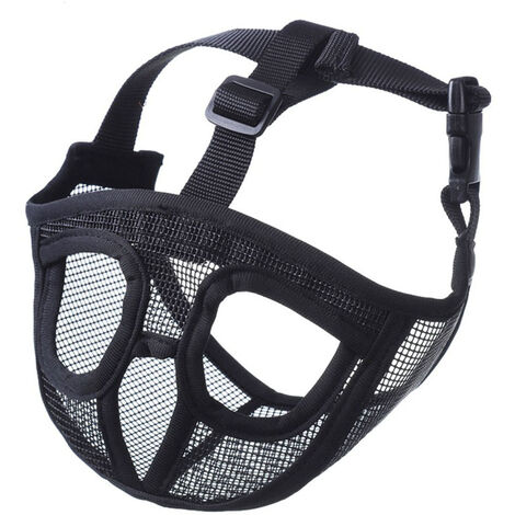 Muselière pour chien Museau court Bulldog Museau Stop Dog Biting Barking Chewing Réglable Noir S