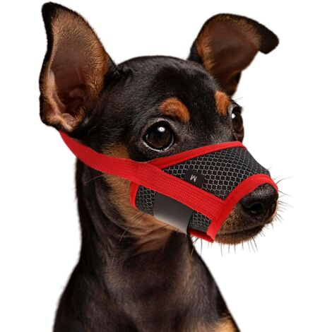 Muselière pour chien - Muselière en nylon souple et respirante - Pour animaux de compagnie - Anti-aboiement - Mordre et mâcher - Confortable - En maille souple - Sangle réglable pour petits