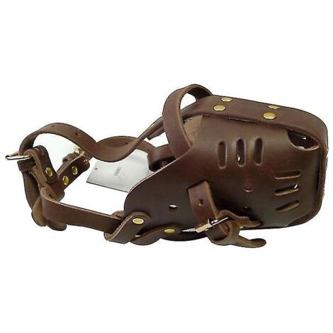 Muselière pour chien, muselière panier respirante pour chiens de petite, moyenne et grande taille - L-marron