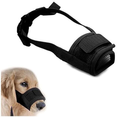 Muselière pour Chiens Muselière Souple Réglable pour Chiens Nylon Museliere Anti AboieMent Anti-Morsure Moyens et Museliere Petit Chiens S le noir
