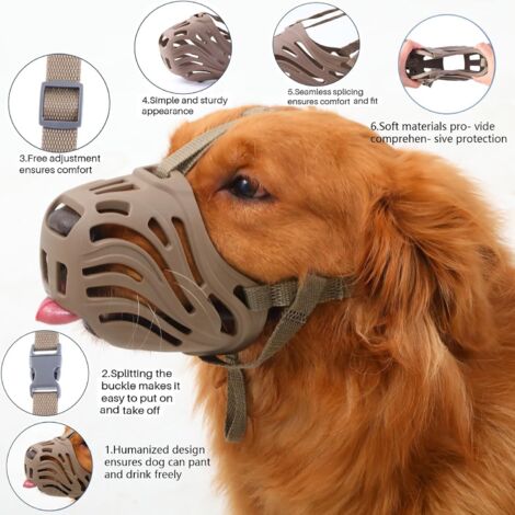 Museruola per cani, museruola in silicone morbido contro morsi, abbai e masticazioni, design traspirante, adatta per addestrare cani aggressivi di grossa taglia