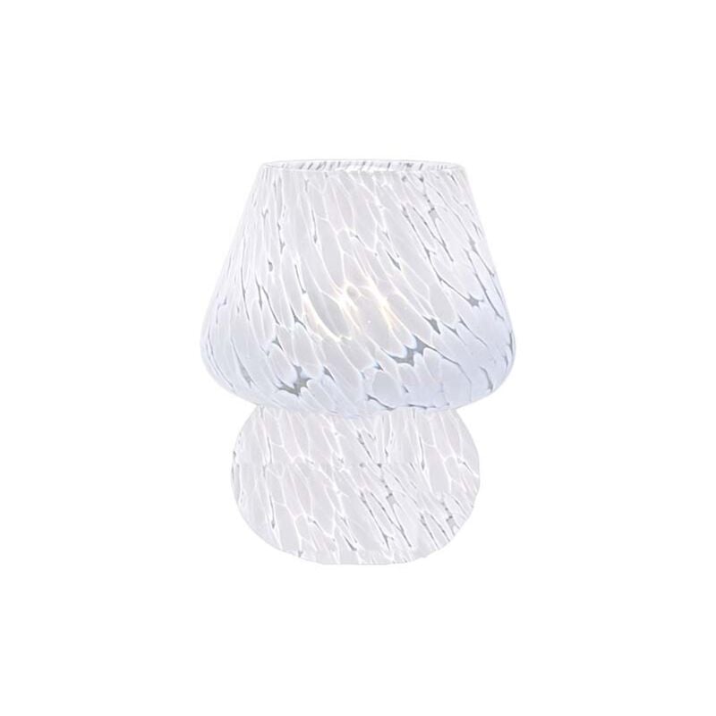 Crea - Lampe champignon, petite lampe de chevet - lampe de bureau en verre semi transparent, lampe esthétique Murano pour chambre, salon, cuisine