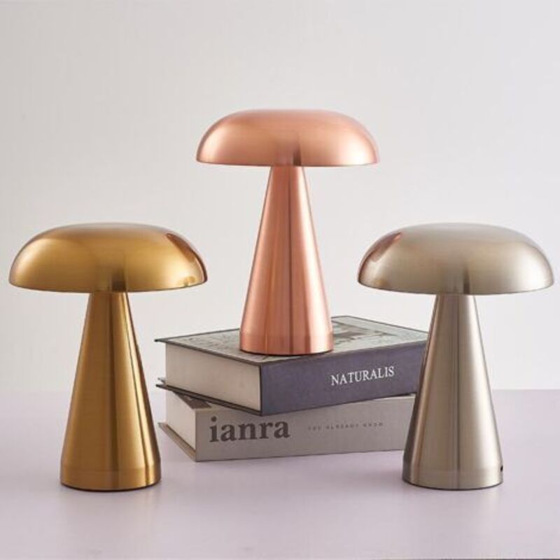 Image of Mushroom Lamp, Golden Mushroom Light, Rechargeable&hellip;