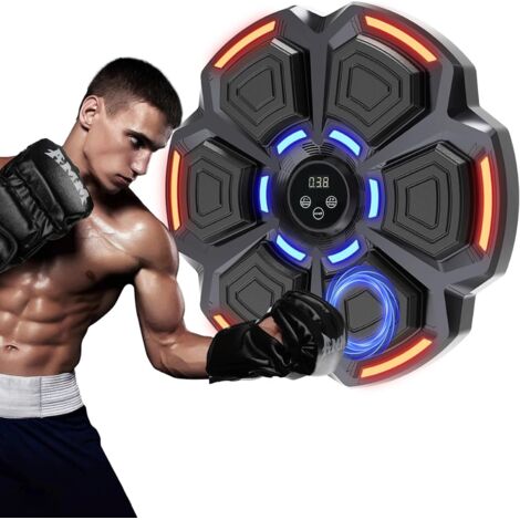 Music Boxing Machine Adulte - 9 Modes de 9 Vitesse Boxe Mural Musique avec Gants de Boxe - Comptage Intelligent et Bluetooth Musicboxing pour Entraînement à la Maison