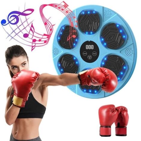 Music Boxing Machine, Boxe Mural Musique pour Enfants et Adultes, Comprend des Gants de Boxe et Une Corde à Sauter, One Punch