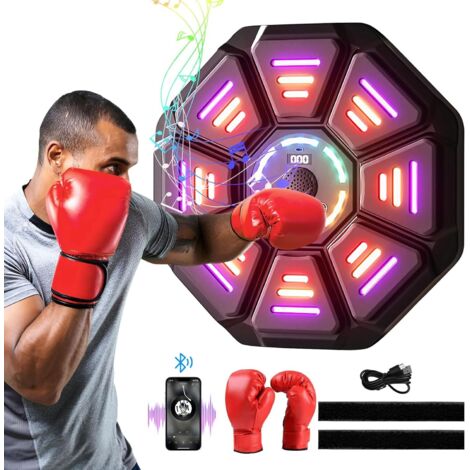 Music Boxing Machine de boxe électronique avec gants de boxe, 10 modes de vitesse et mode de comptage, prend en charge Bluetooth, appareil d'entraînement de boxe musicale pour adultes