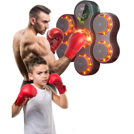 Machine De Boxe Musicale Bluetooth Avec Gants - 9 Vitesses, éclairage, Pour Maison/bureau/salle De Sport - 8