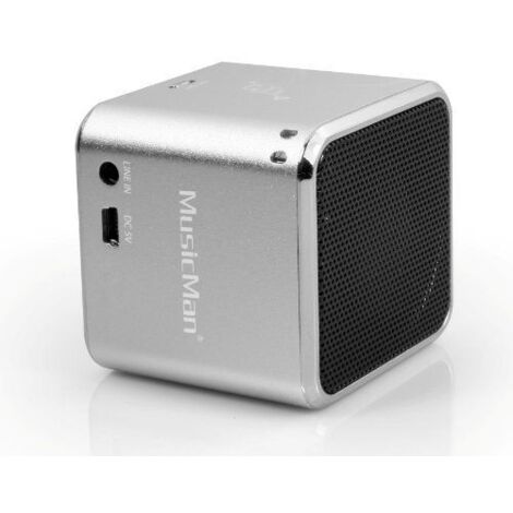 MUSICMAN BT-X2 Mini Bluetooth-Lautsprecher mit kabelloser Audioübertragung Silber