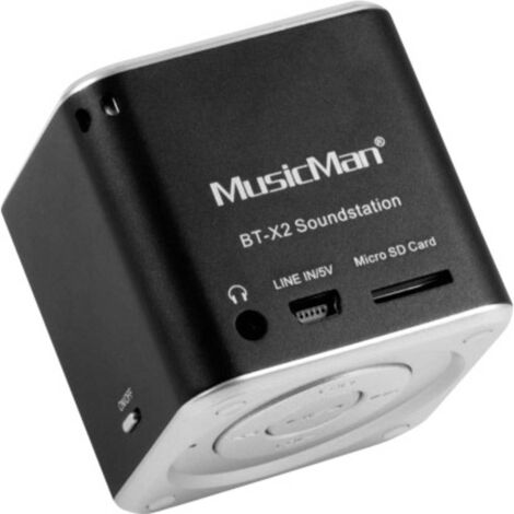 MUSICMAN BT-X2 Mini Cassa Bluetooth con trasmissione audio senza fili Nera