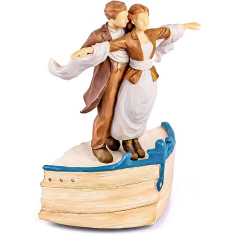 Musikalisches Paar aus Kunstharz „My Heart Will Go On“, 20 cm – Dekorative, romantische Geschenkbox