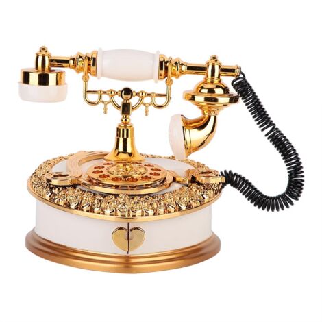 Musikdose in Telefonform, Schmuckkästchen, Geburtstagsgeschenk, Wohndekoration (weiß)