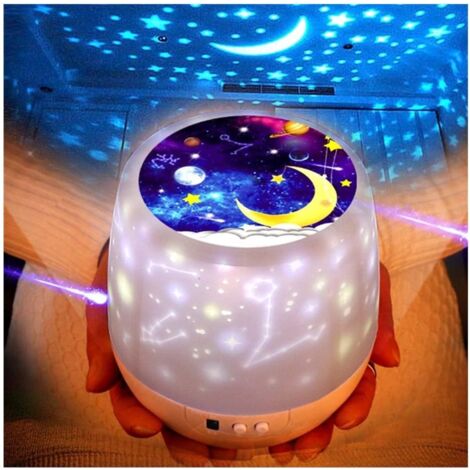 Musikprojektorlampe Kind, Kindergarten rotierende Sternlampen für Kindersterne