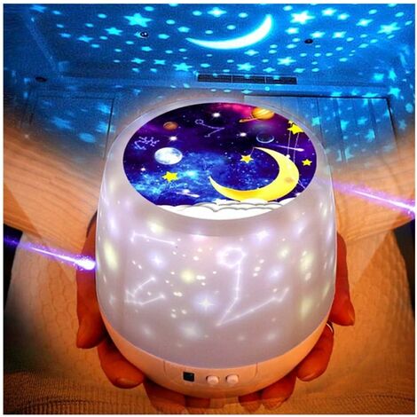 Musique Projecteur Lampe Enfant, Pépinière Lampes Étoiles Tournantes Pour Enfants Étoiles