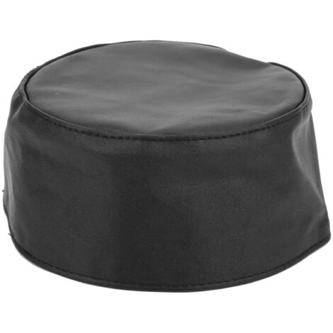 Muslimische Gebetsmütze aus Ziegenleder, eleganter Herrenschal, traditionelles Accessoire, Schwarz, Größe 57