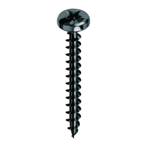 MUSTAD Panelvit Schraube Zylinderkopf Pozidriv - Vollgewinde - Schwarz verzinkt - Ø4x30mm - Packung mit 500 - PVACZC400300KNC
