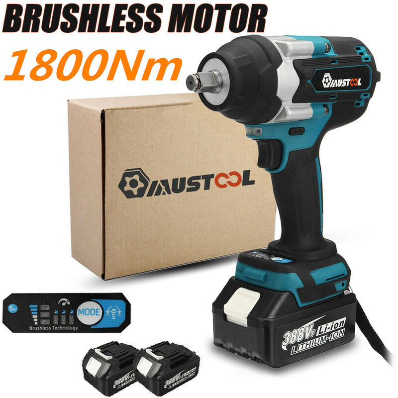 388VF 700N.M Clé à chocs électrique sans balais 1/2'' Outils électriques Batterie Li-ion 15000mAh pour Batterie Makita 18V