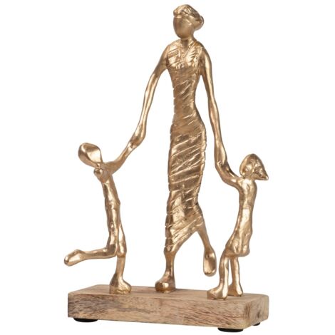 Mutter und Kinder Aluminium Figur 19X21X33 Cm