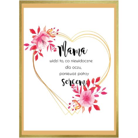 Muttertagsgeschenk Poster im Goldrahmen Danke Mama