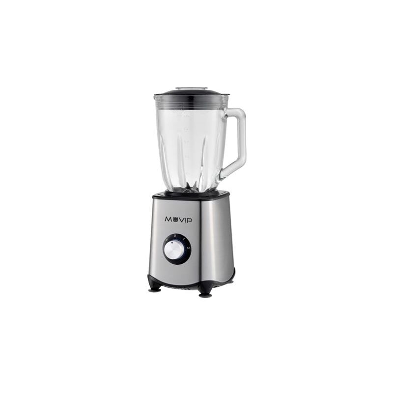Muvip 1300w 1.5l jug blender - 2 vitesses - corps et lames en acier inoxydable - fonction broyeur à glace - verrouillage de sécurité - verrouillage
