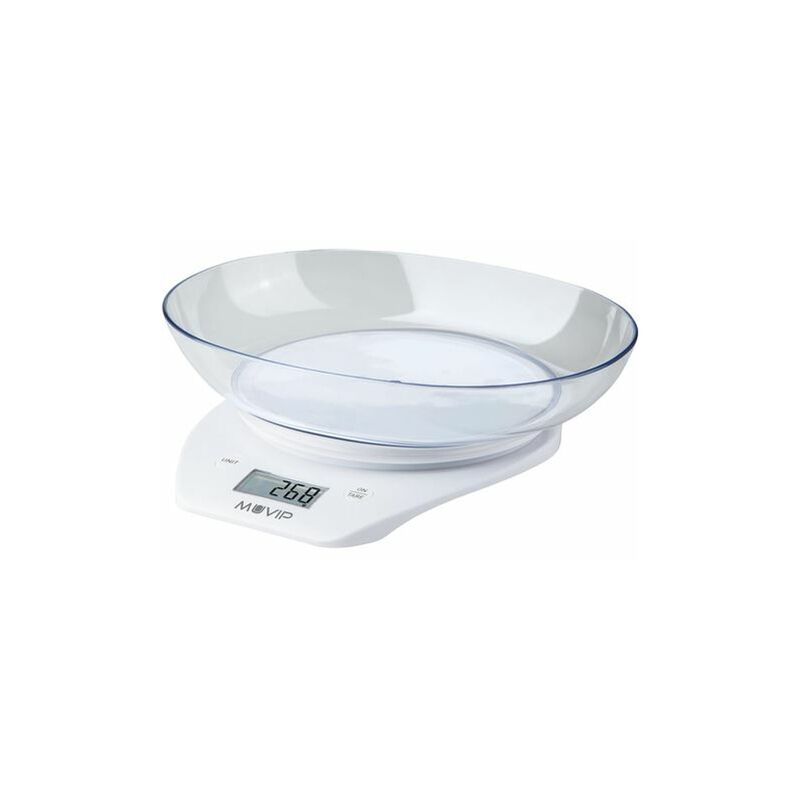 Image of Bilancia da cucina digitale con ciotola - ciotola trasparente da 1,5l - sensore ad alta precisione - peso massimo 5kg - Muvip