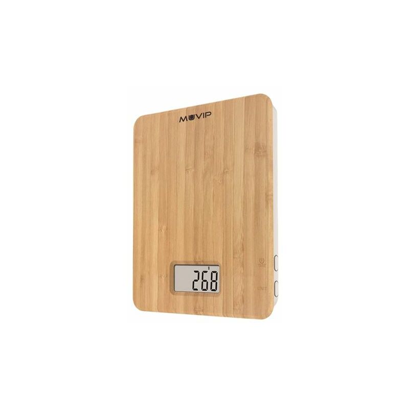 Image of Bilancia digitale da cucina in bambù - piattaforma in bambù - display lcd - sensore ad alta precisione - spegnimento automatico - peso massimo 5kg