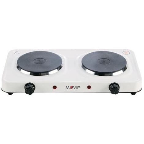 Muvip cuisinière électrique avec 2 plaques de cuisson 2000w - 5 niveaux de puissance - thermostat avec système de sécurité