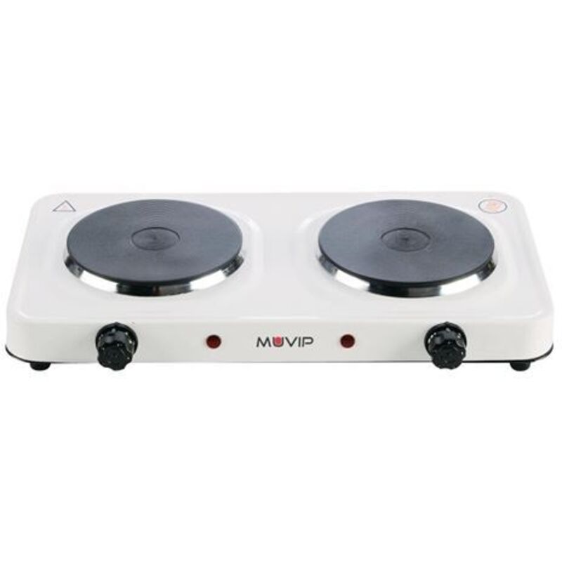 Muvip - cuisinière électrique avec 2 plaques de cuisson 2000w - 5 niveaux de puissance - thermostat avec système de sécurité