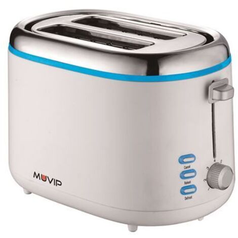 Muvip design tostadora de pan 850w - capacidad para 2 rebanadas - 7 niveles de tostado - funcion calentar, descongelacion y recalentar - parada automatica y manual