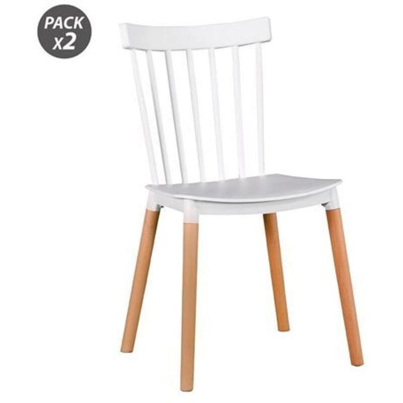 Muvip - pack 2 chaises design d800 - colour white