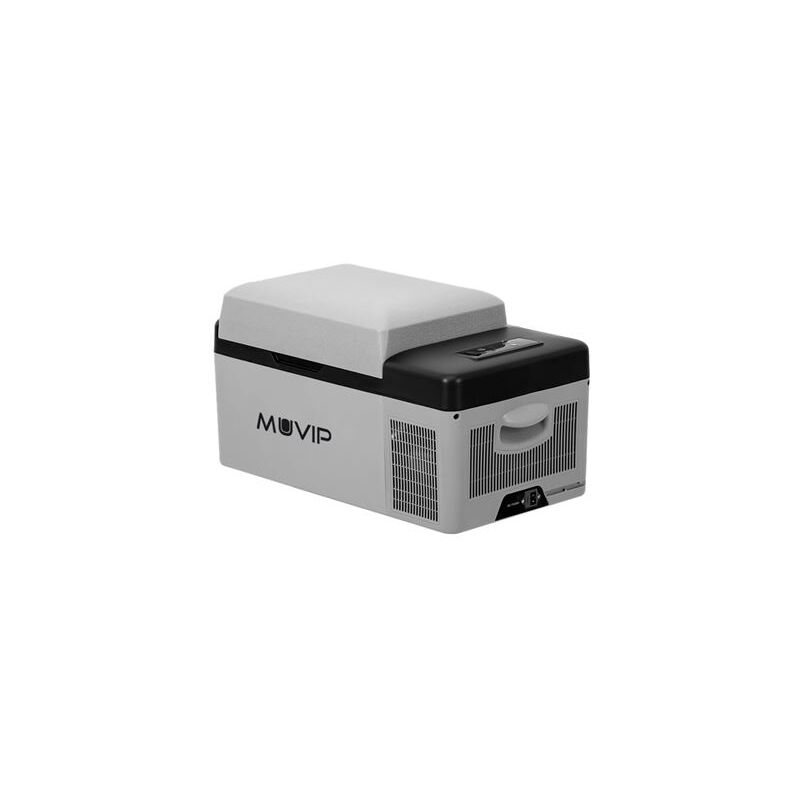 Muvip - réfrigérateur portable de compresseur 20l - luz intérieur led - protection de la batterie du véhicule - température -20º/+20º - connexion