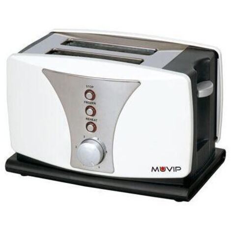 Muvip Top Design Tostadora de Pan 800W - Capacidad para 2 Rebanadas - 6 Niveles de Tostado - Funcion Calentar, Descongelacion y