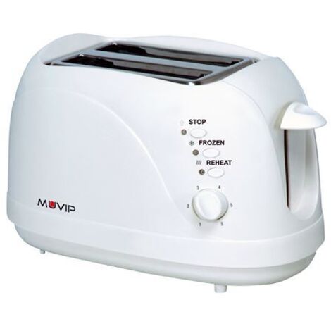 Muvip tostadora de pan 750w - capacidad para 2 rebanadas - 6 niveles de tostado - funcion calentar, descongelacion y recalentar - parada automatica y manual