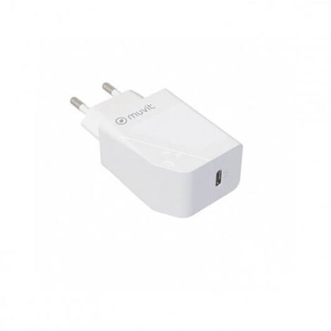 Muvit Accesorio Compatible - Adaptador de Corriente USB-C de 20W Blanco