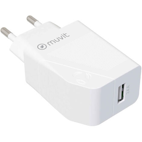 muvit for change cargador de pared USB 2.4A 12W blanco