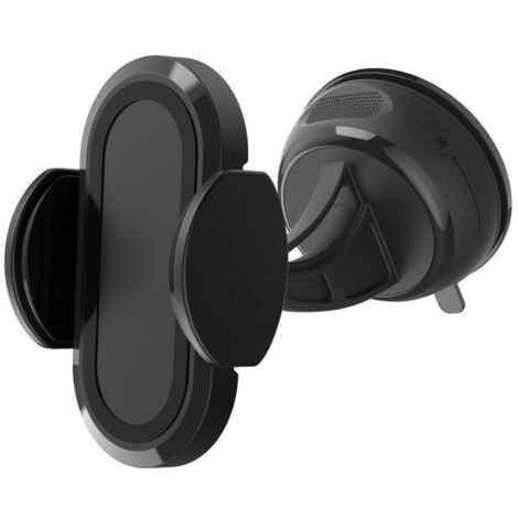 muvit soporte coche cargador inalámbrico Qi 5W/7,5W/10W 2A salpicadero, compatible conbrisas y salida de aire negro