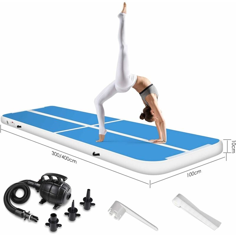 

Airtrack Gimnasia 10cm Espesorde 3m Tumbling Gimnasia Colchoneta Inflable Tumbling Mat con Bomba eléctrica, para Yoga, casa, Exterior, etc - Mvpower