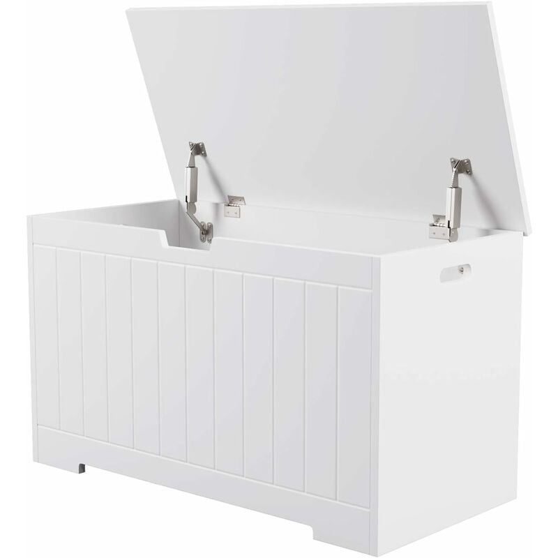 

Banco de almacenamiento para zapatos, armario, entrada de juguete, extremo de la cama para sala de estar, blanco, 80x39,5x46,3 cm - Mvpower