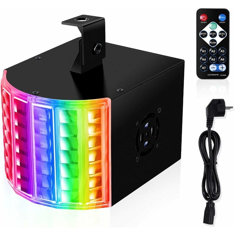 

Bola de discoteca con control de voz, luces de escenario de 6 colores con control remoto, control DMX, 18 W RGB, espectáculo de luces de discoteca