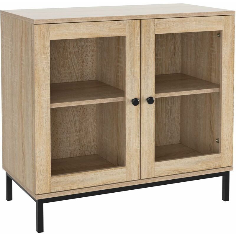 Buffet Vitrines Bibliothèque Meuble de Rangement Meuble de Rangement avec 2 Portes Meuble de Salle de Bain Vitrine Salon Meuble Multifonction pour