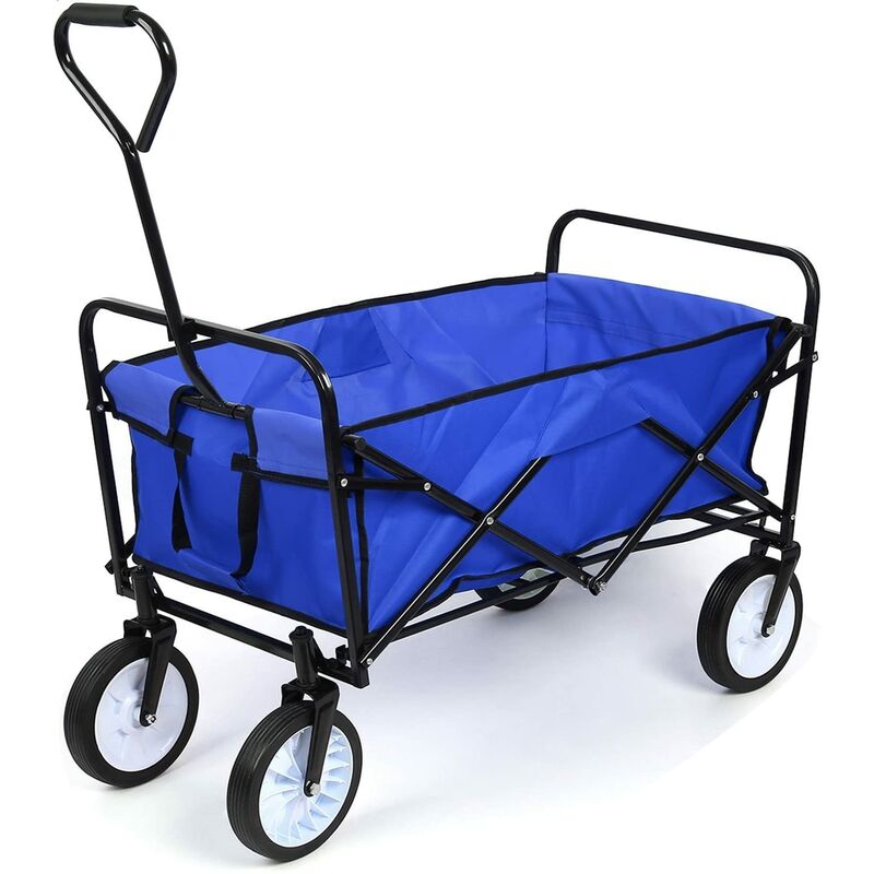 

Carrito de transporte Carrito de jardín 83X53X63cm Carrito de mano Carrito de transporte plegable Diy Carrito de remolque plegable a 80 kg (Azul)