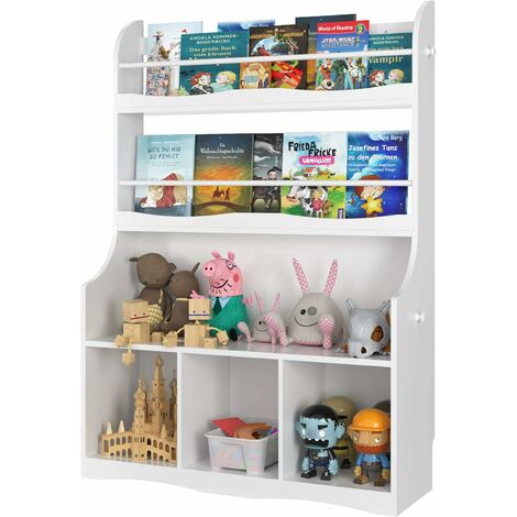 Bibliotheque Etagere A Livres Pour Enfants Porte Revues 4 Compartiments Frg225 W Sobuy