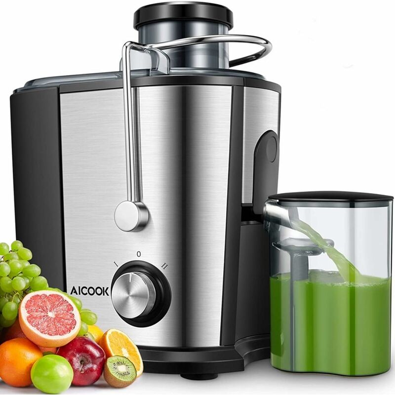 

Exprimidor de frutas y verduras, Extractor de jugo de boca ancha de 65 mm 600 W, Sin BPA, Acero inoxidable de grado alimenticio, Exprimidor de