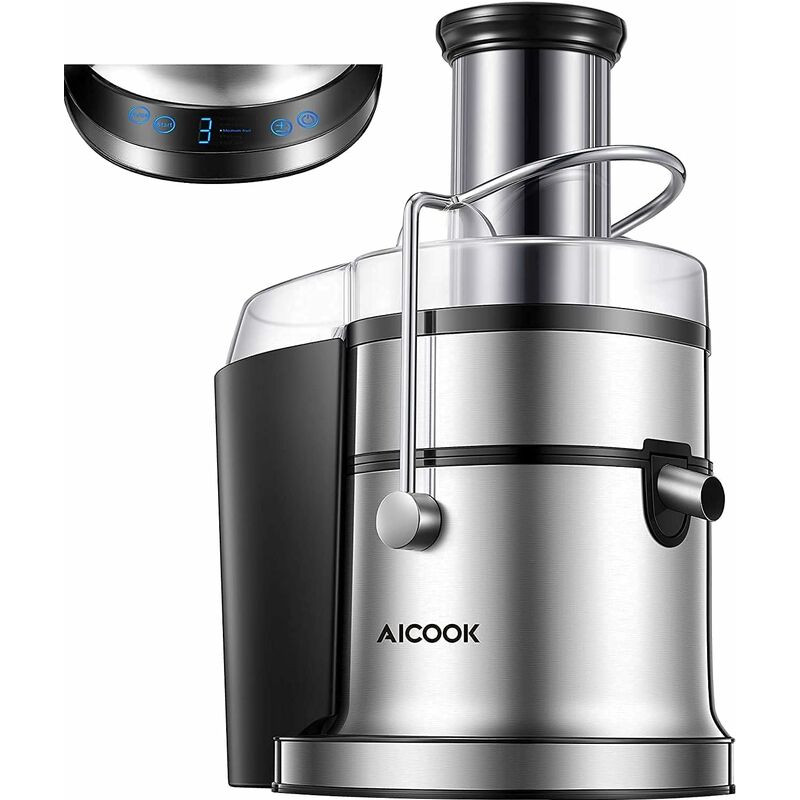 

MVPOWER Extractor de zumos de frutas y verduras, 800W con 5 posiciones (pantalla LCD), exprimidor grande con abertura de llenado de 75 mm, con