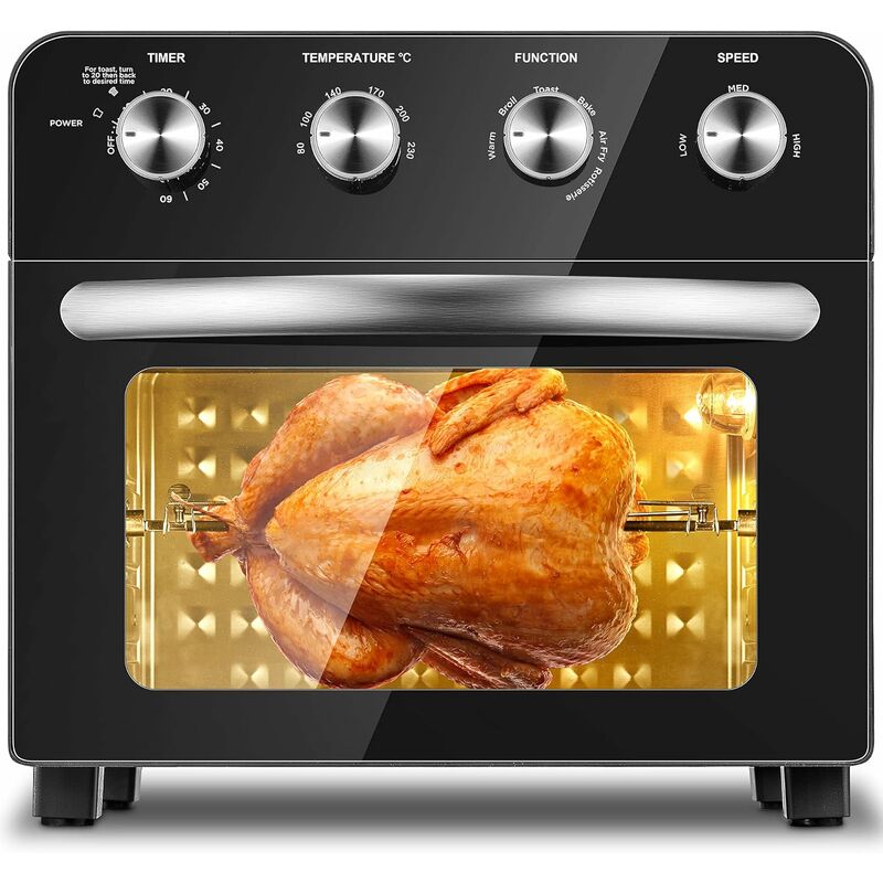 

Freidora sin aceite de 23 l, horno de aire caliente con 6 modos de cocción, cocción rápida sin aceite de 1700 W, control de temperatura preciso (80 °