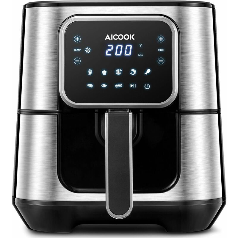 

MVPOWER Freidora sin aceite , freidora de aire de 5,5 litros con 8 programas, potente freidora profunda sin aceite de 1700 W para papas fritas,