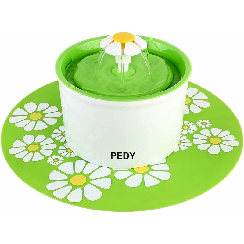

Fuente para Gatos, Bebedero Gatos Automática con Filtro de Carbón Activado, con Pico Redondo en Forma de Margarita, 3 Patrones de Flujo de Agua